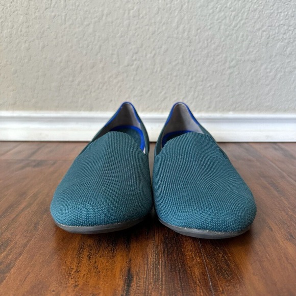 ROTHY'S Neon Stripe Loafers in Bottle Blue Round Toe RETIRED - Picture 4 of 13